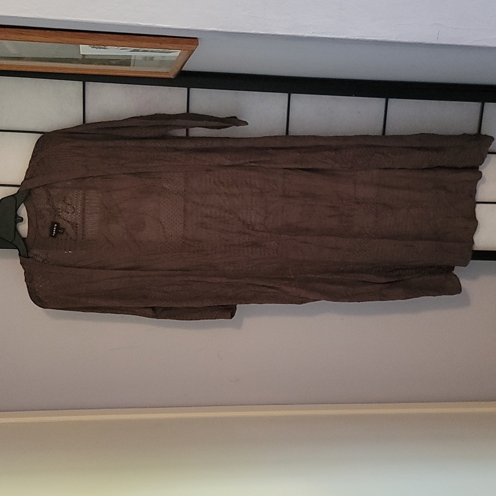 Torrid Brown Thin Knit Duster Cardigan 3/4 Sleeve